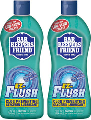 Bar Keepers Friend EZ-Flush Liquid Toilet Flushing Aid (2 x 12 Oz) Helps Prevent Clogging, Odor, Residue in Regular, Low-Flow, Boat & RV Toilets