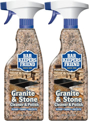 Bar Keepers Friend Granite & Stone Cleaner & Polish (25.4 oz) Granite Cleaner for Use on Natural, Manufactured & Polished Stone, Quartz, Silestone, Soapstone, Marble - Countertop Cleaner & Polish (2)